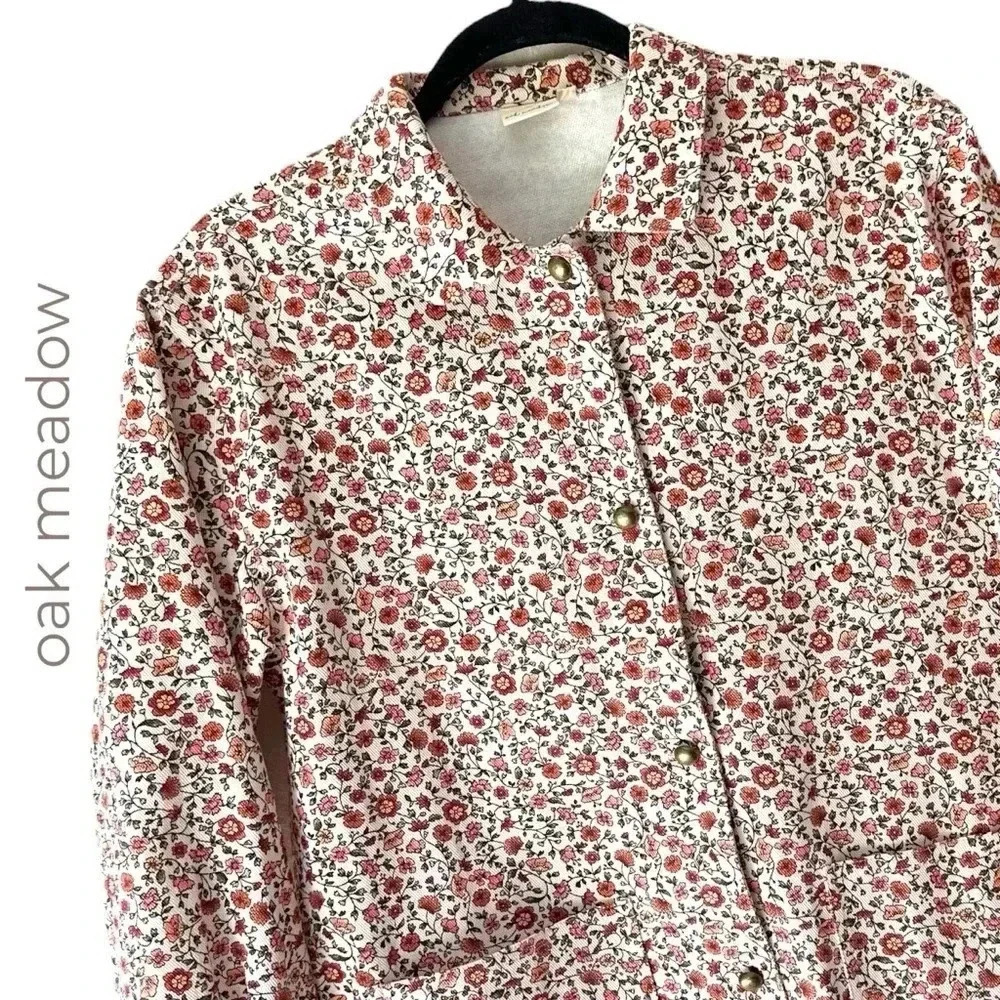 NWOT | UTILITY JACKET COTTON CANVAS FLORAL BARN COAT | XS/SM